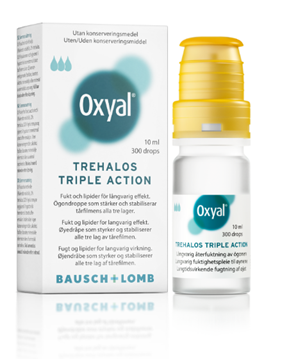 Oxyal® Trehalos Triple Action - ögondroppar som behandlar och förebygger torra ögon